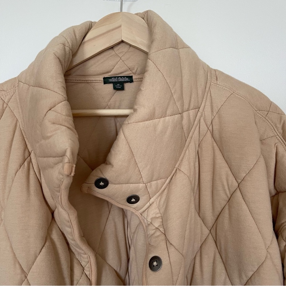 Wild Fable Quilted Jacket Beige Tan